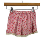 Zara Pink Floral Sequin and Lace Trim Shorts- Size 6