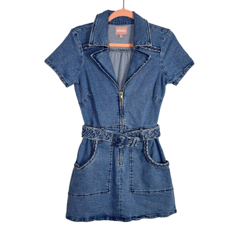 Show Me Your Mumu Denim Belted Dress- Size S