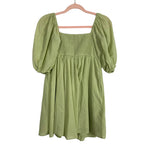 Abercrombie & Fitch Light Green Pleated Bodice Puff Sleeve Mini Dress- Size S (see notes, sold out online)