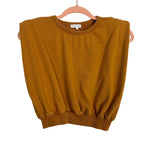 Crescent Sleeveless Shoulder Pads Sweatshirt Top - SIze S
