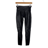 Spanx Black Faux Leather Leggings - Size M (Inseam 26")