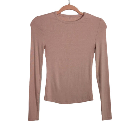 Nuuds Pink Ribbed Top - Size S
