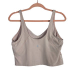 Lululemon Beige with Built-In Shelf Bra Cropped Tank- Size 12 (see notes)
