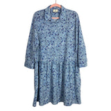 Tuckernuck Blue and Purple Printed Floral Button Front Dress- Size XL (sold out online)