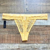 Lounge Golden Yellow Sheer Lace Liberty Balcony Thong NWT- Size XL