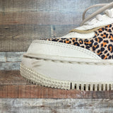 Pre-Owned Nike Air Force 1 White and Leopard Sneakers- Size 8.5 (see notes)
