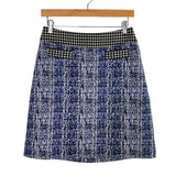 Cabi Tweed Blue and Black Faux Front Pocket Skirt- Size 2