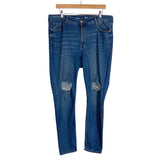 Old Navy Medium Wash Distressed High Rise Rockstar Super Skinny Jeans- Size 14 (Inseam 29”)