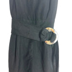 LOFT Linen Blend Black Tortoise Ring Belted Romper NWT- Size 2