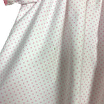 Classic Whimsy White with Pink Polka Dots Christmas Tree Smocked Dress- Size 7 (see notes)