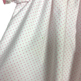 Classic Whimsy White with Pink Polka Dots Christmas Tree Smocked Dress- Size 7 (see notes)