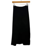 Free People Black Ribbed Front Slit Skirt- Size S (see notes)