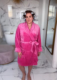 SOMA Hot Pink Fleece Belted Robe- Size L/XL