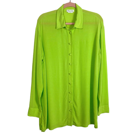 Lovers + Friends Lime Green Button Up Blouse- Size S