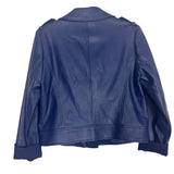 Michael Kors Dark Blue Faux Leather Jacket- Size M (see notes)