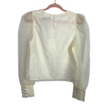 On Twelfth Cream Puff Sheer Sleeve Top NWT- Size S