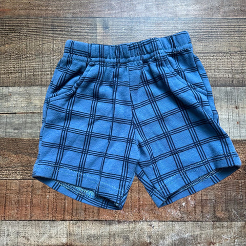 Hudson Baby Blue/Navy Plaid Shorts- Size 6-9M