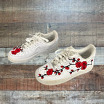 Nike Air Force 1 Leather Embroidered Floral Sneakers- Size 6 (see notes)