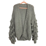 No Brand Grey Chunky Knit Cardigan- Size ~S (no size tag, fits like small)