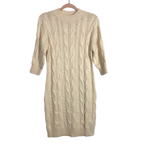 Pink Desert Cream Cable Knit Sweater Dress NWT- Size S (sold out online)