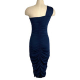 No Brand Navy Ruched Halter Dress- Size S