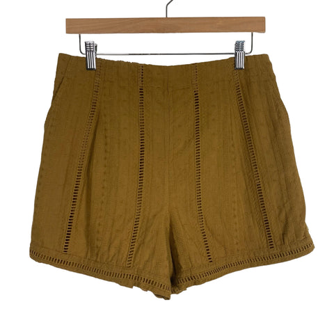 Gentle Fawn Brown Crochet Pull On Shorts- Size L