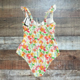 Vetchy White Neon Floral Print Underwire One Piece NWT- Size S