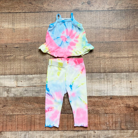 Fairwell Neon Tie Dye Ribbed Tank and Pants Set- Size 0-6M (see notes, sold as a set)