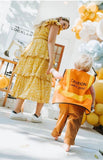 Cleobella Yellow Printed Ruffle Tiered Dress- Size M