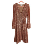 Pink Desert Rose Gold Sequin Wrap Dress- Size XL (sold out online)