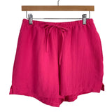 Ekouaer Pink Button Front Top Short Set- Size S (sold as set)