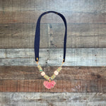 Hearne Dry Goods Co Navy Blue/Multicolor Bead Necklace