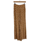 Tularosa Mustard Polka Dot Wide Leg Side Zipper Pants- Size S (Inseam 30”)