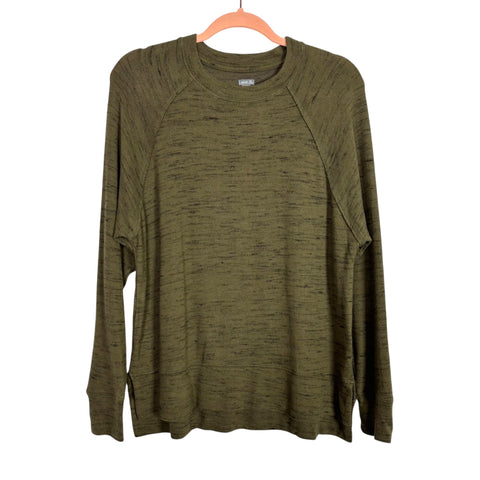 Aerie Dark Olive/Black Space Dye Super Soft Tunic Top- Size XXS