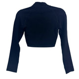 Buffbunny Black Ribbed Zip Up Long Sleeve Cropped Top- Size S