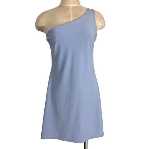 Abercrombie & Fitch Light Blue One Shoulder Traveler Mini Dress- Size M