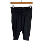 Isabel Maternity by Ingrid & Isabel Black with Crossover Back Biker Shorts- Size L