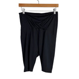 Isabel Maternity by Ingrid & Isabel Black with Crossover Back Biker Shorts- Size L