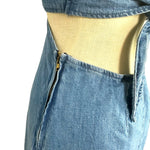 Show Me Your Mumu Denim Side Cutout Back Tie Halter Dress- Size S