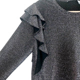 Rebecca Minkoff Sparkly Pewter Kiera Ruffle Top NWT- Size XS