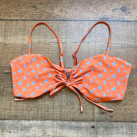 Lounge Orange Floral Front and Back Tie Bikini Top NWT- Size L (we have matching bottoms)