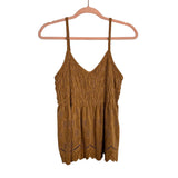 Urban Romantics Mocha Eyelet Tank Top - Size L