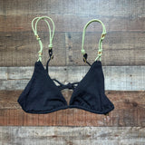 Vix Paula Hermanny Black and Green Triangle Bikini Top- Size S