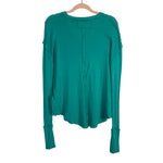 We the Free by Free People Teal Exposed Seam Top- Size S