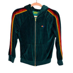 Aviator Nation Green Velvet Hoodie Zip Up Jacket - Size 14 Youth