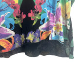 Chaser Black Floral Sleeveless Asymmetrical Hem Top- Size S