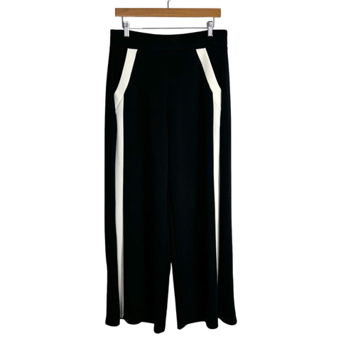 Spanx Black with Side White Stripes Air Essentials Track Pants- Size L (sold out online, Inseam 30.5”)