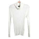 White House Black Market Ivory Ribbed Turtleneck Top-Size L (sold out online)