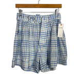 AURA Blue Gingham with Belt Shorts NWT- Size XS