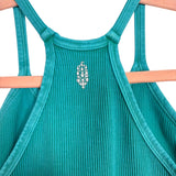 Free People Movement Aqua Blue Ribbed Crop Tank- Size M